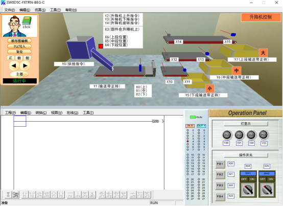 PLC案例详解|三菱FX3U PLC的升降机分拣运输控制程序设计